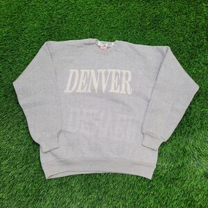 Vintage 80s Denver Raglan Sweatshirt Womens Large 19x24 Gray
